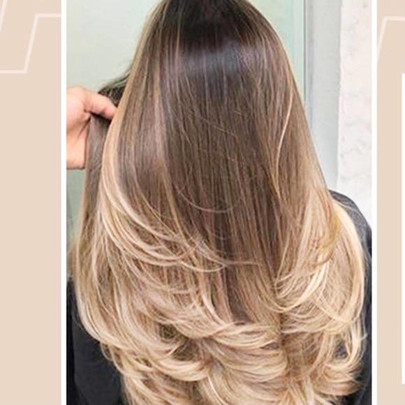 16” STRAIGHT BROWN-ASH BLONDE 7 PIECE CLIP IN EXTENTIONS - Picture 2 of 12